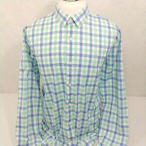 Express Fitted Plaid Cool Cotton  Long Sleeve Button Front Shirt Mens XL